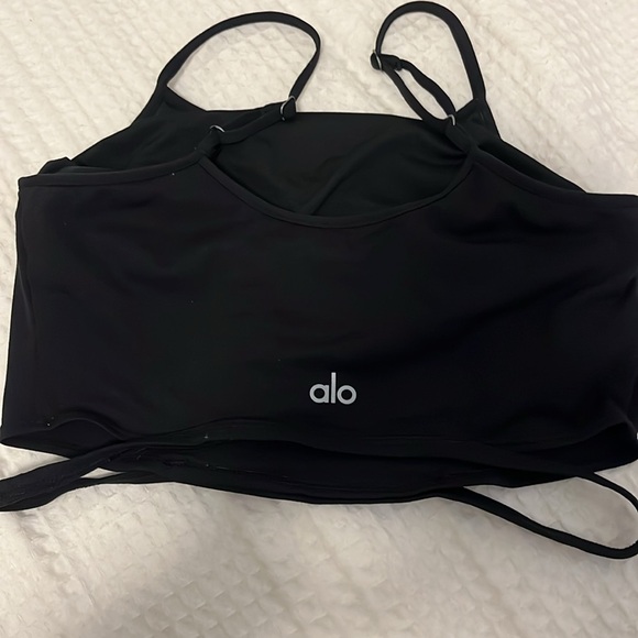 Alo Yoga Black Strappy Crop Top, Small - Picture 3 of 4